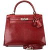 Hermès Kelly Sellier 25 Rouge H Shiny Niloticus Lizard PHW