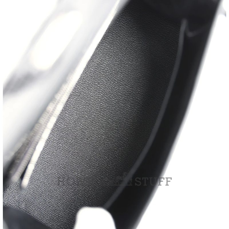 Hermès Kelly Sellier 25 Black Shiny Crocodile Niloticus PHW