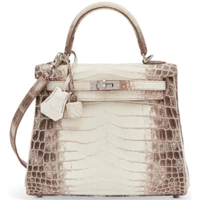 Hermès Kelly Retourne 25 Blanc Himalayan Crocodile Niloticus PHW