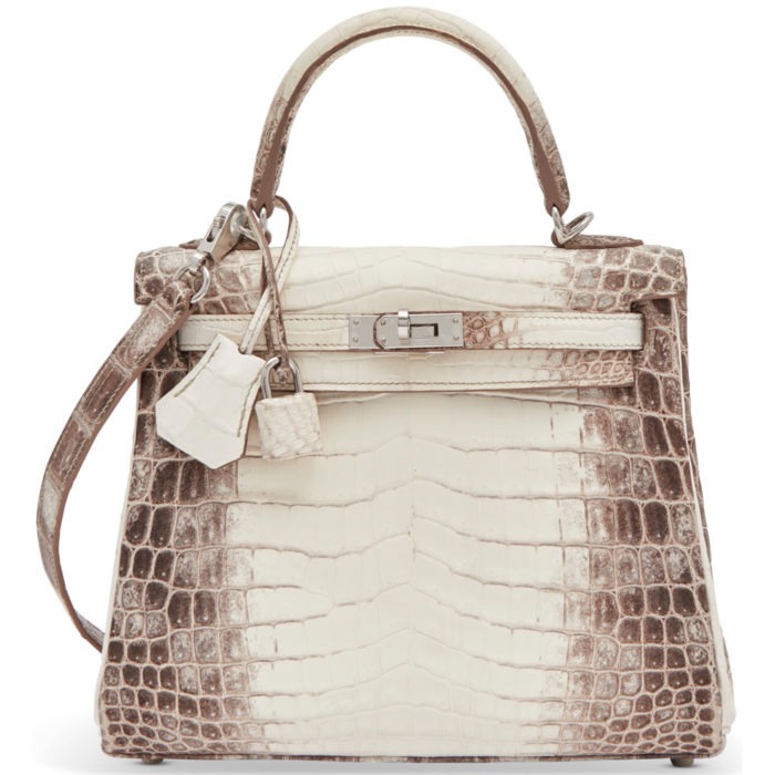Hermès Kelly Retourne 25 Blanc Himalayan Crocodile Niloticus PHW from 100%  authentic materials!