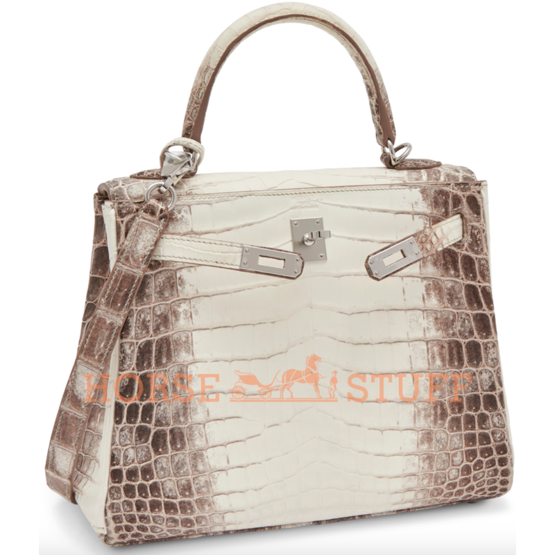 Hermès Kelly Retourne 25 Blanc Himalayan Crocodile Niloticus PHW