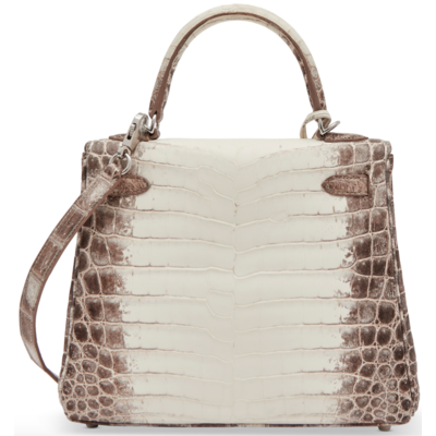 Hermès Kelly Retourne 25 Blanc Himalayan Crocodile Niloticus PHW