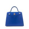 Hermès Kelly Sellier 25 Bleuet Ostrich GHW