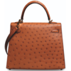 Hermès Kelly Sellier 25 Cognac Ostrich GHW