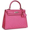 Hermès Kelly Sellier 25 Fuchsia Ostrich PHW