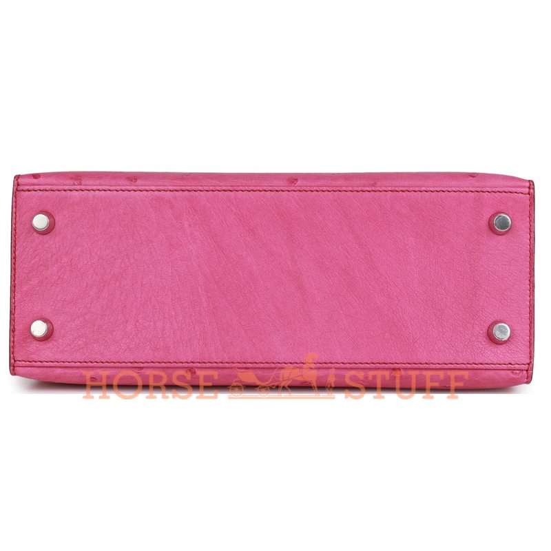 Hermès Kelly Sellier 25 Fuchsia Ostrich PHW