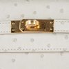 Hermès Kelly Sellier 25 Gris Perle Ostrich GHW