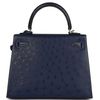 Hermès Kelly Sellier 25 Special Order HSS Verso Blue Iris / Rouge de Coeur with White Contrast Stitching Ostrich BPHW