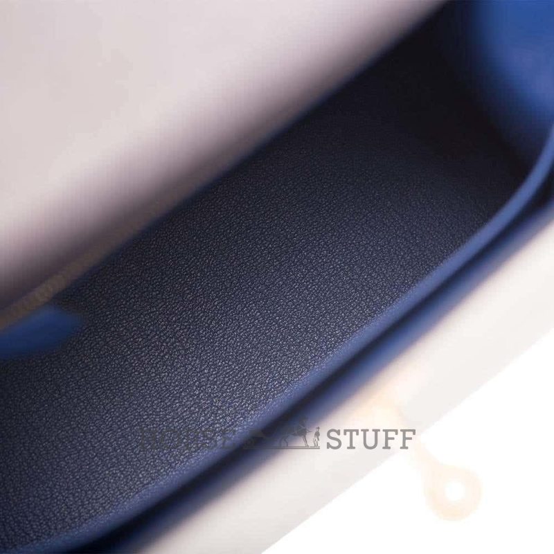 Hermès Kelly Sellier 25 Special Order HSS Verso Gris Agate / Blue Elecrique Ostrich BGHW