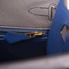 Hermès Kelly Sellier 25 Special Order HSS Verso Gris Agate / Blue Elecrique Ostrich BGHW