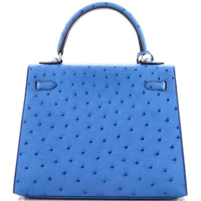 Hermès Kelly Sellier 25 Mykonos Ostrich PHW 