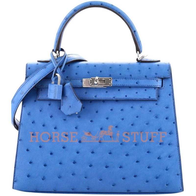 Hermès Kelly Sellier 25 Mykonos Ostrich PHW