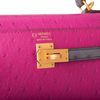 Hermès Kelly Sellier 25 Special Order HSS Rose Pourpre / Gris Agate Ostrich BGHW