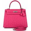 Hermès Kelly Sellier 25 Rose Tyrien Ostrich PHW