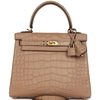 Hermès Kelly Retourne 25 Chai Matte Crocodile Alligator GHW
