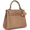 Hermès Kelly Retourne 25 Chai Matte Crocodile Alligator GHW