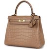 Hermès Kelly Retourne 25 Chai Matte Crocodile Alligator GHW