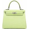 Hermès Kelly Retourne 25 Jaune Bourgeon Matte Crocodile Alligator PHW