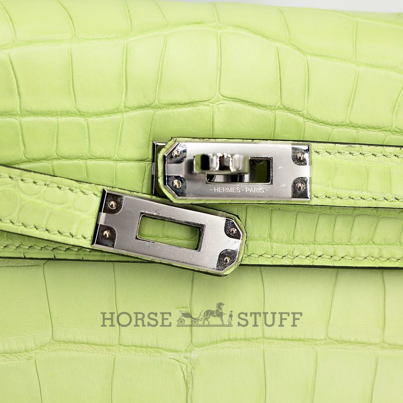 Hermès Kelly Retourne 25 Jaune Bourgeon Matte Crocodile Alligator PHW