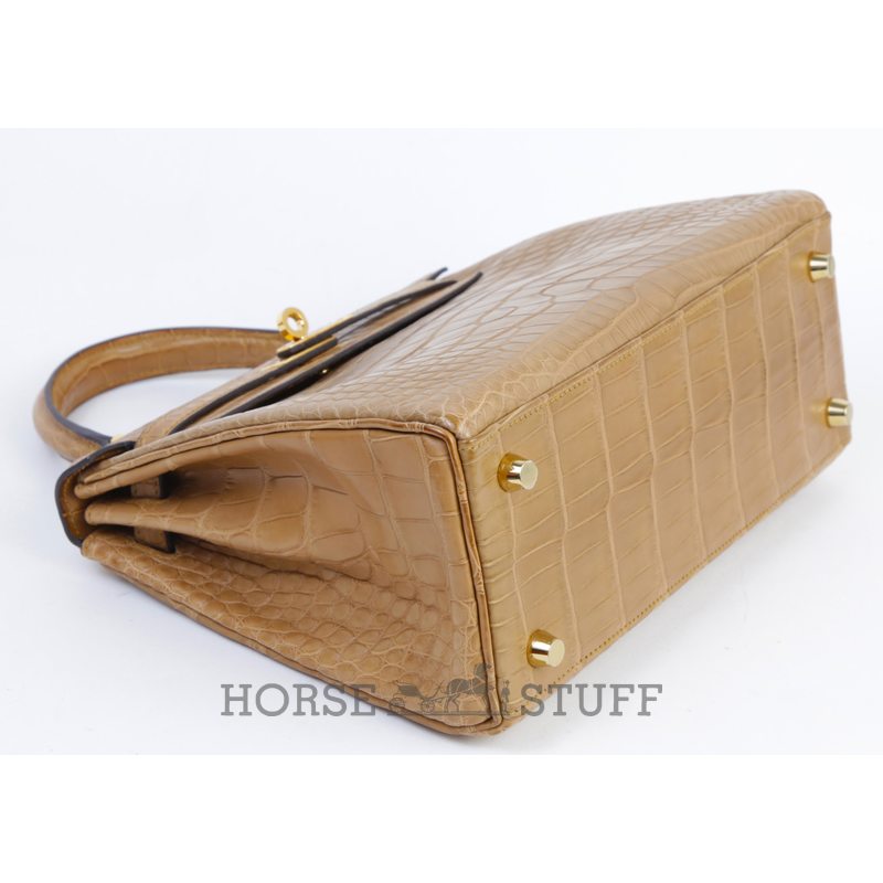 Hermès Kelly Retourne 25 Kraft Matte Crocodile Alligator GHW
