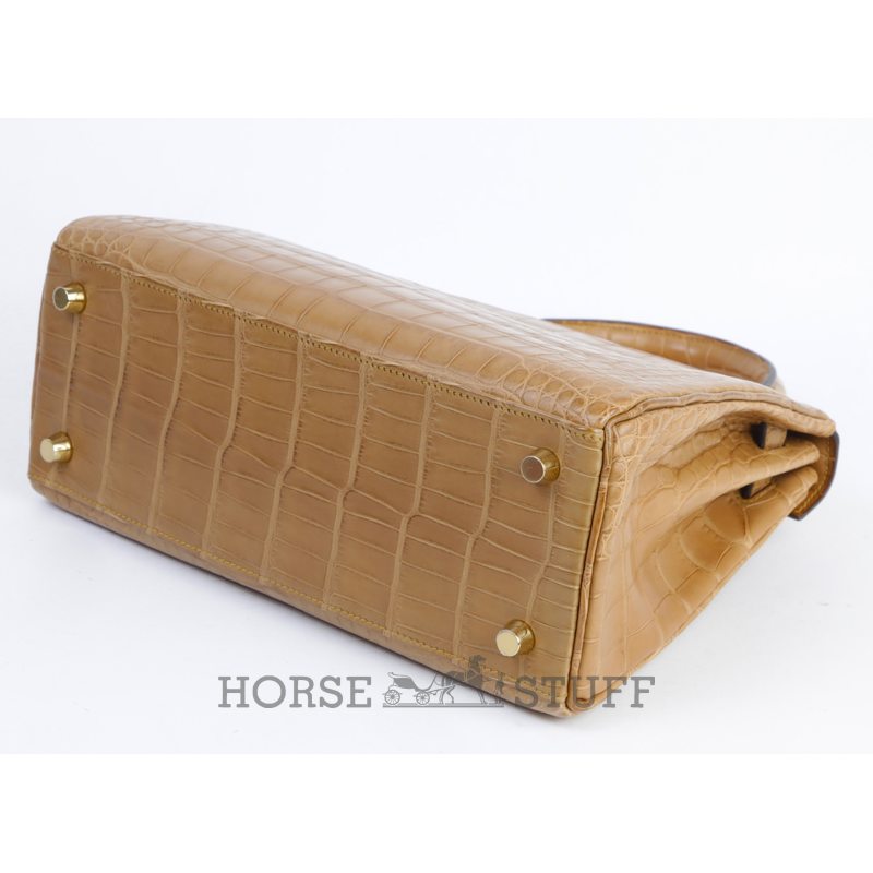 Hermès Kelly Retourne 25 Kraft Matte Crocodile Alligator GHW