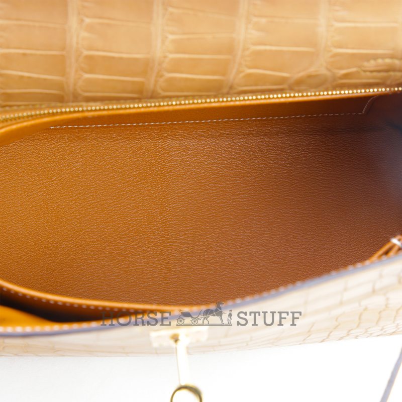 Hermès Kelly Retourne 25 Kraft Matte Crocodile Alligator GHW