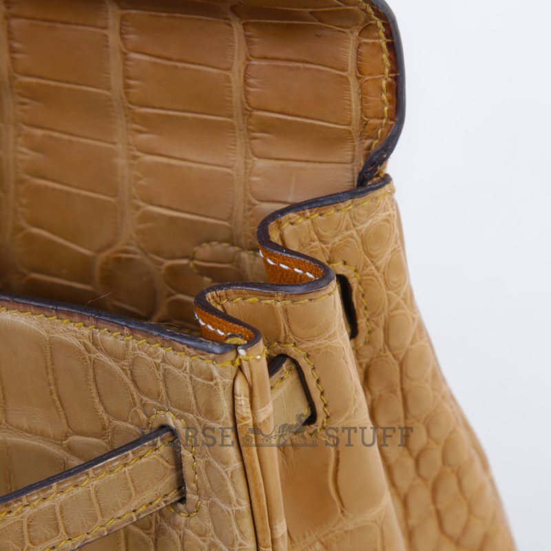 Hermès Kelly Retourne 25 Kraft Matte Crocodile Alligator GHW