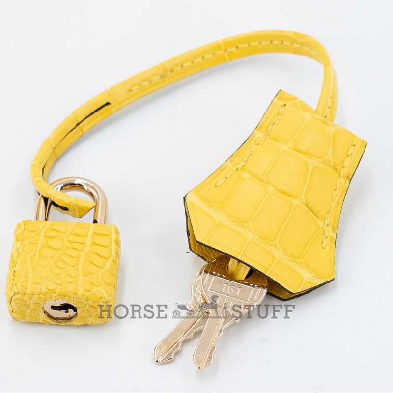 Hermès Kelly Retourne 25 Mimosa Matte Crocodile Alligator Permabrass