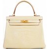 Hermès Kelly Retourne 25 Vanilla Matte Crocodile Alligator GHW