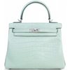 Hermès Kelly Retourne 25 Vert d'Eau  Matte Crocodile Alligator PHW