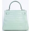 Hermès Kelly Retourne 25 Vert d'Eau  Matte Crocodile Alligator PHW