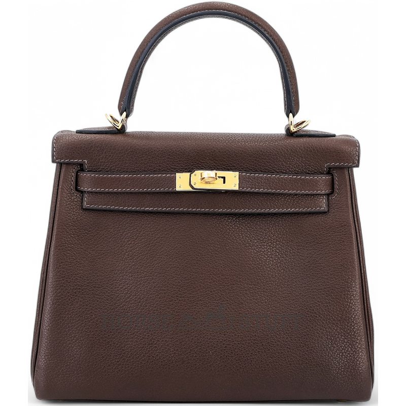 Hermès Kelly Retourne 25 Ebene Barenia Faubourg GHW