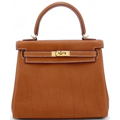 Hermès Kelly Retourne 25 Gold Fauve Barenia Faubourg GHW