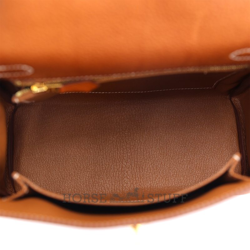 Hermès Kelly Retourne 25 Gold Fauve Barenia Faubourg GHW