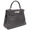 Hermès Kelly Retourne 25 Black Matte Crocodile Niloticus PHW