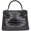 Hermès Kelly Retourne 25 Black Matte Crocodile Niloticus PHW