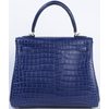 Hermès Kelly Retourne 25 Blue de Malte Matte Crocodile Porosus PHW