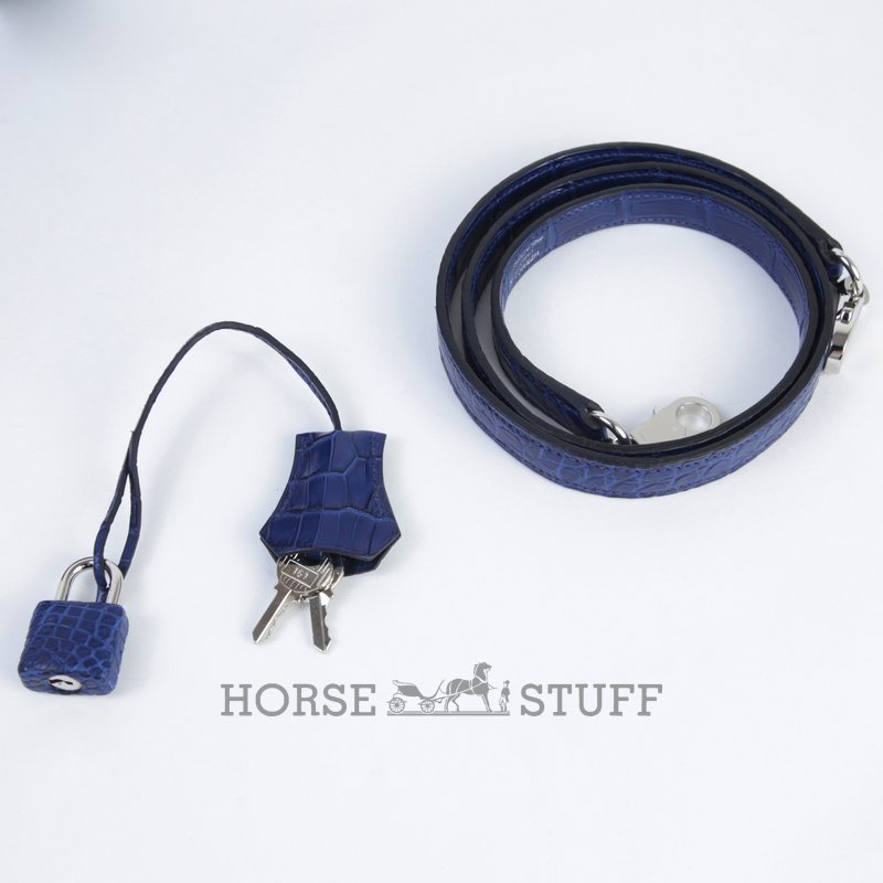 Hermès Kelly Retourne 25 Blue de Malte Matte Crocodile Porosus PHW