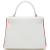 Hermès Kelly Retourne 25 Special Order HSS White / Rouge Casaque Epsom GHW