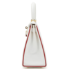 Hermès Kelly Retourne 25 Special Order HSS White / Rouge Casaque Epsom GHW