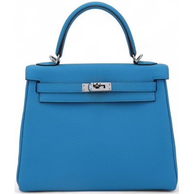 Hermès Kelly Retourne 25 Blue Zanzibar Togo PHW