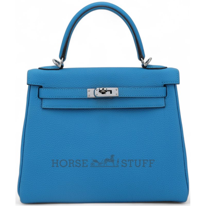 Hermès Kelly Retourne 25 Blue Zanzibar Togo PHW