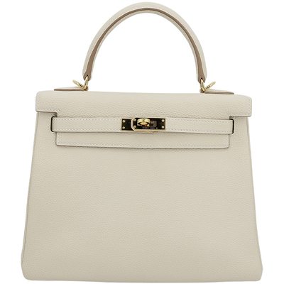Hermès Kelly Retourne 25 Craie Togo GHW