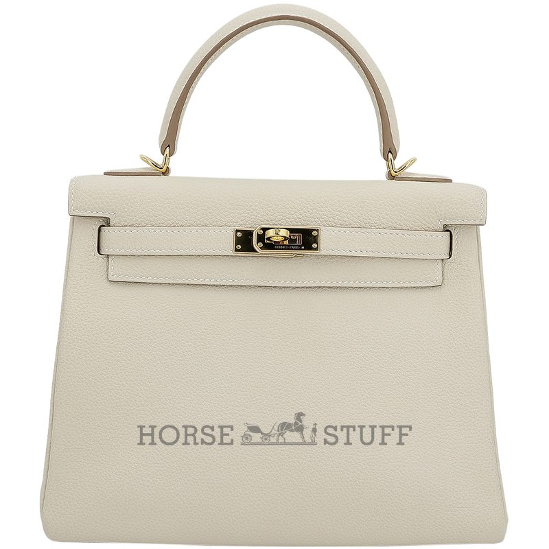 Hermès Kelly Retourne 25 Craie Togo GHW