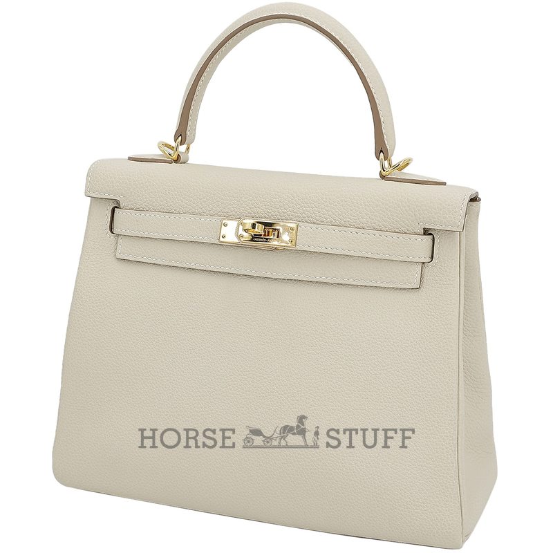 Hermès Kelly Retourne 25 Craie Togo GHW