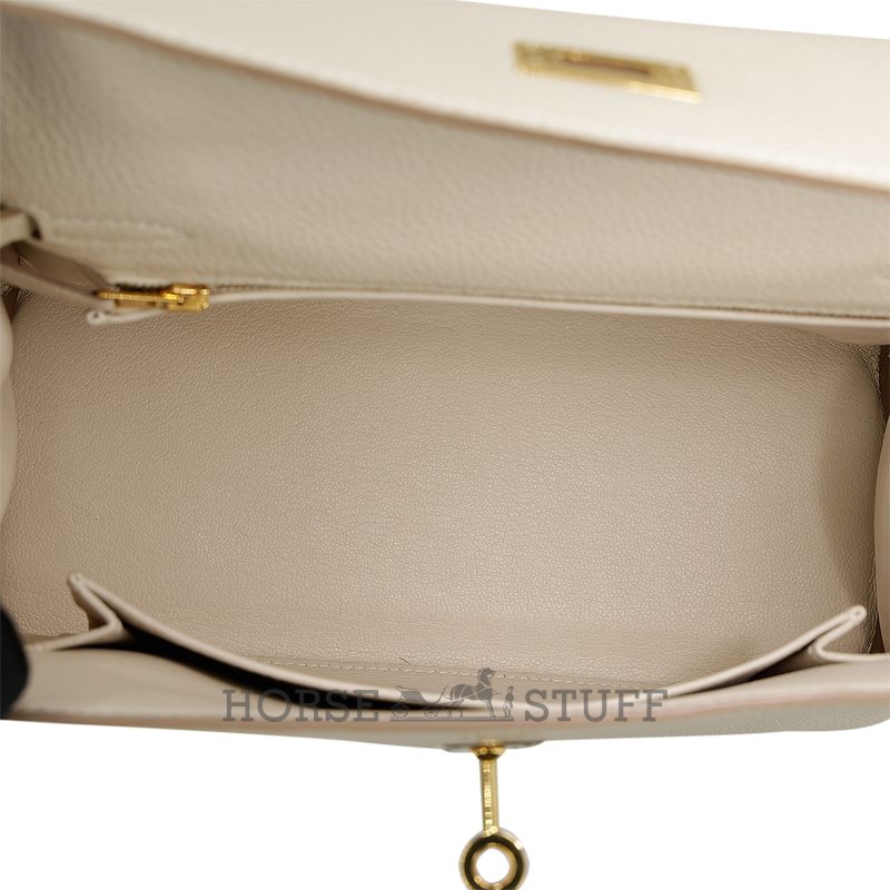 Hermès Kelly Retourne 25 Craie Togo GHW
