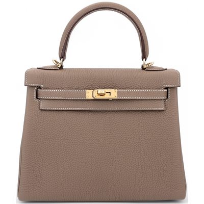 Hermès Kelly Retourne 25 Etoupe Togo GHW