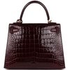 Hermès Kelly Sellier 25 Bordeuax Lisse Crocodile Alligator GHW