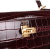 Hermès Kelly Sellier 25 Bordeuax Lisse Crocodile Alligator GHW