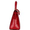 Hermès Kelly Sellier 25 Braise Shiny Crocodile Alligator GHW